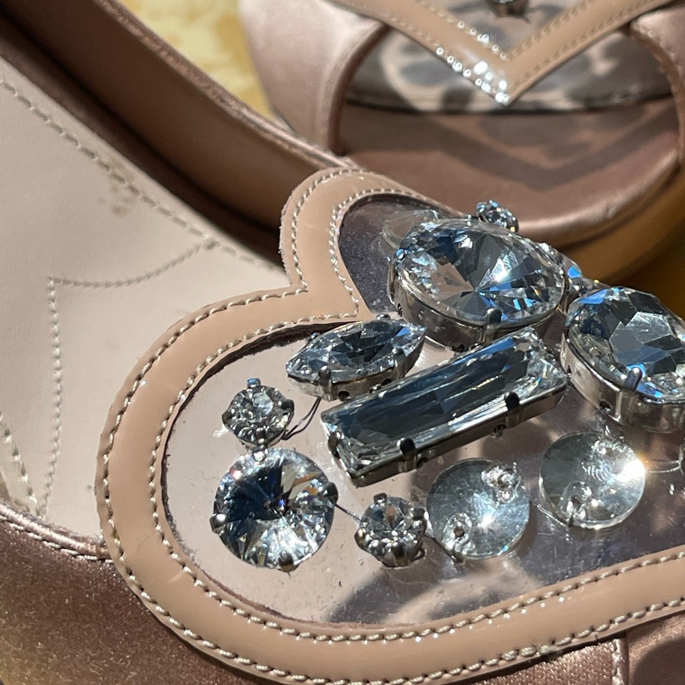 MIU MUI SATIN WITH HEARTS OF CRYSTAL “CINDERELLA” SHOES!!  NWT - Picture 11 of 14